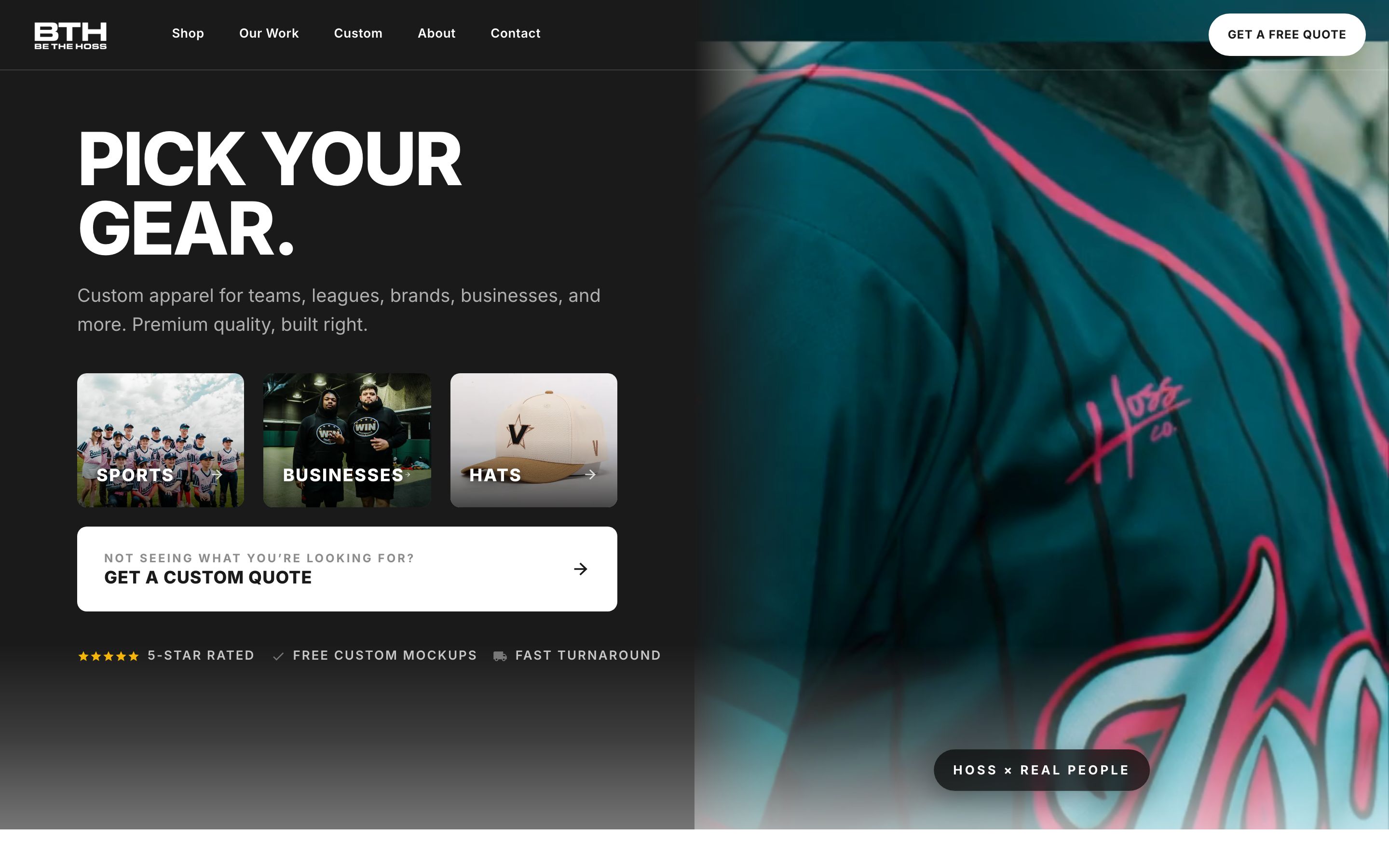 Hoss website, built by JSBC