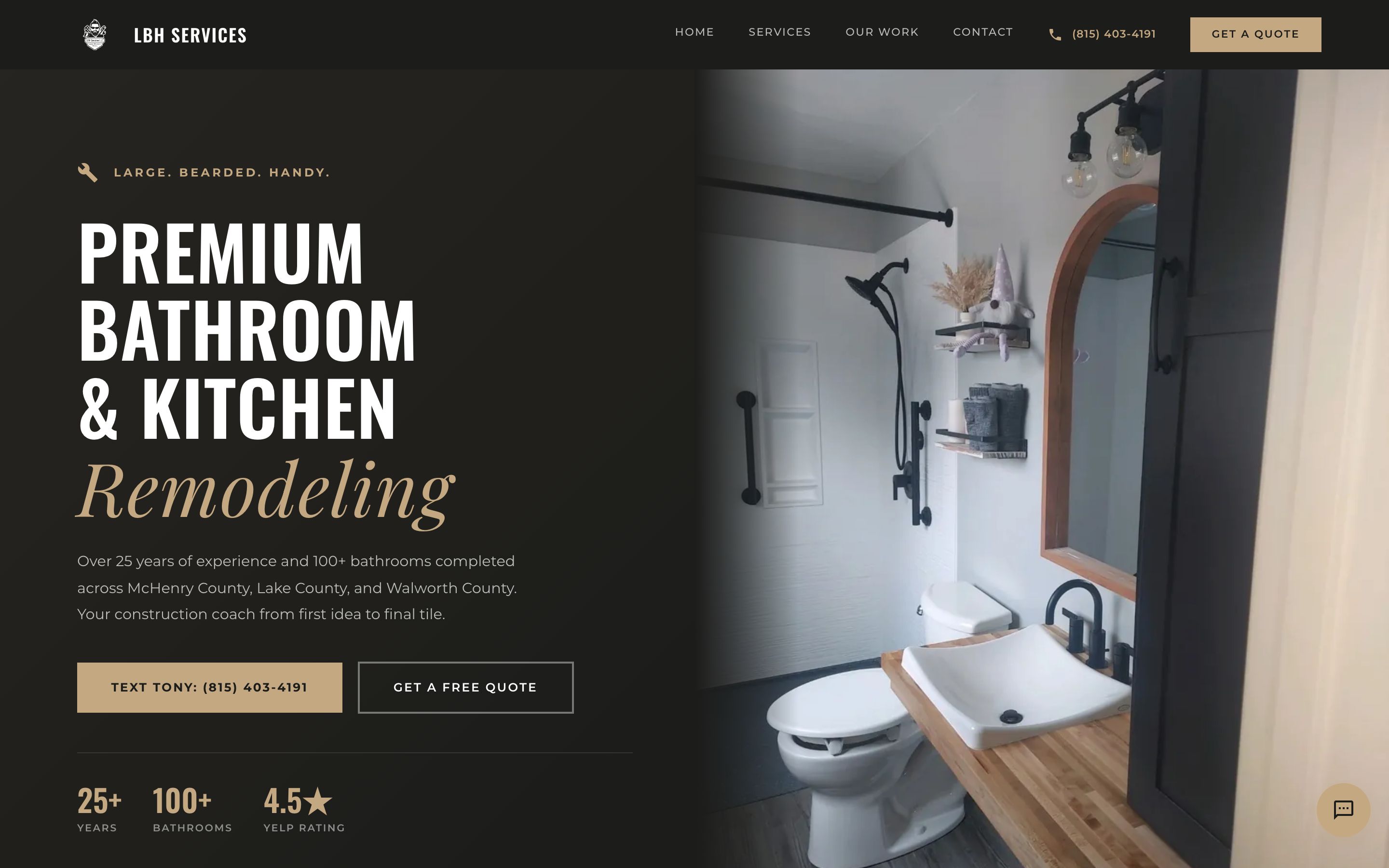 LBH Services website, built by JSBC